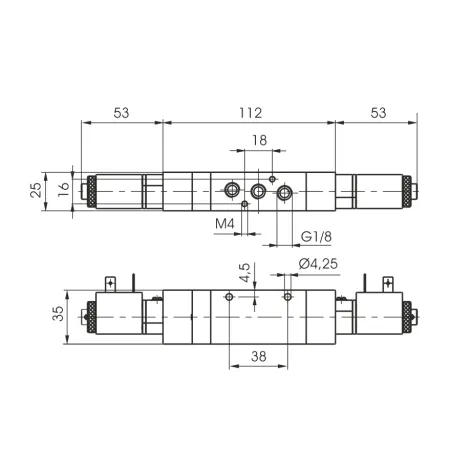 Elektrozawór Pneumax 488.53.31.0.0.M11 centralnie zamknięty cewki 24V DC, 3-10 bar